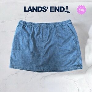 NWOT, Lands' End, Plus Size Skort With Elastic Waistband, 22W, Blue